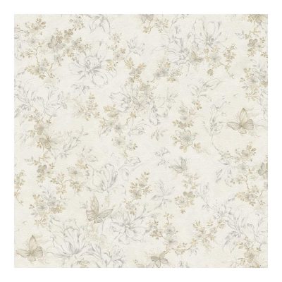 Bézs alapon arany pillangós tapéta