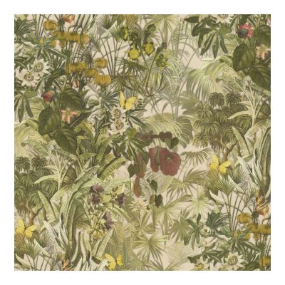 Kerti virágos zöld tapéta