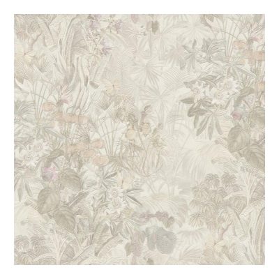 Kerti virágos bézs tapéta