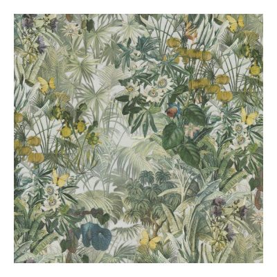 Kerti virágos zöld tapéta