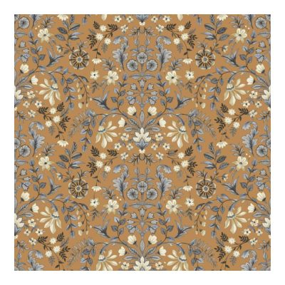 Fiori Country 8 - Krém-kék színű virágos tapéta 12327