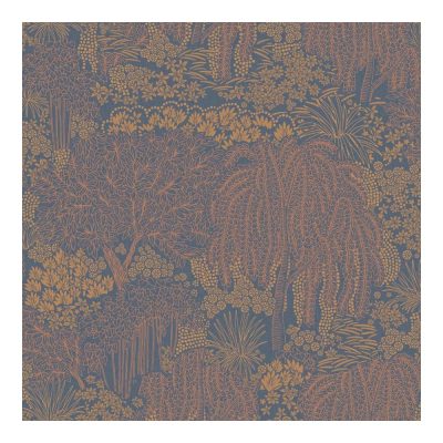 Allure - Kék és arany színű kert mintás tapéta AL26264