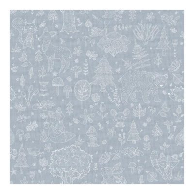 Happy - Erdő állatai kék tapéta 14806