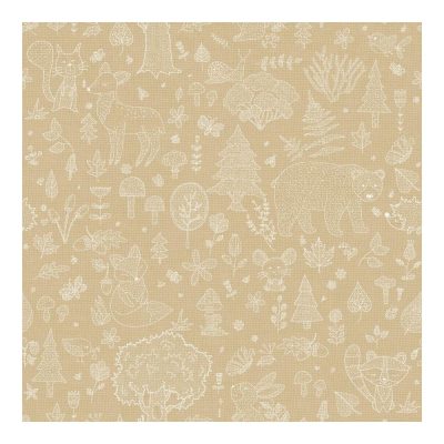 Happy - Erdő állatai sárga tapéta 14808