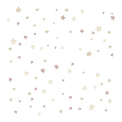 Happy - Rózsaszín és krém színű csillagos tapéta 14828