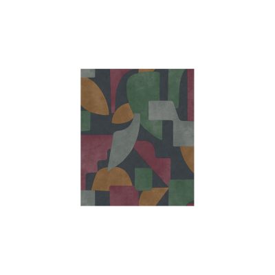 Arboretum - Geometriai mintás kék-narancs tapéta 91712