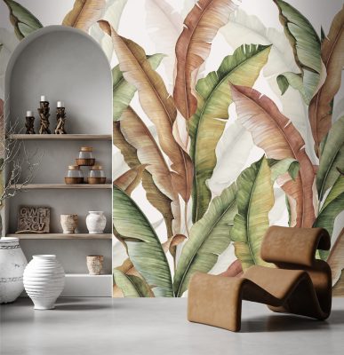 Feature Walls - Óriás levél barna tapéta 2,12x2,8m 