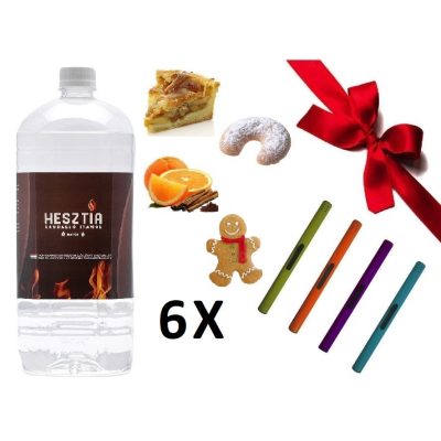 HESZTIA Bioetanol 1,9 L Vegyes Összeállítás 6db - Ajándék színes gyújtópálcával
