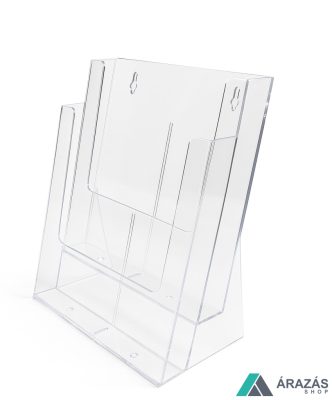 Prospektustartó A4 méret 2 rekeszes asztali szórólaptartó