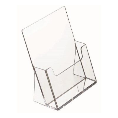 Prospektustartó A4 plexi asztali szórólaptartó