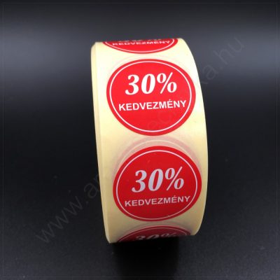 30mm körcímke -30% kedvezmény (1000db)