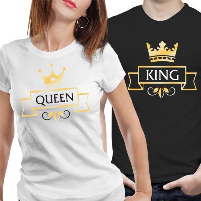 King & Queen szalagos - páros póló