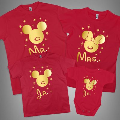 Mr. & Mrs. Mickey arany - 4db családi szett