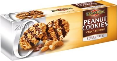 Quickbury SF Földimogyorós-Csokicsíkos omlós keksz 125g