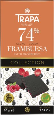 Trapa Collection 74% Málnás Étcsokoládé tábla 80g
