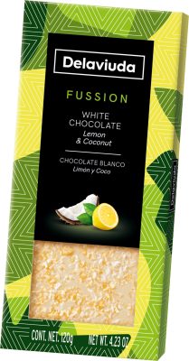 Delaviuda Fehér csokoládé tábla Citrommal és Kókusszal 120g