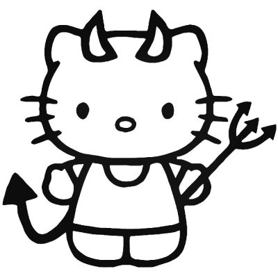Hello Kitty ördög matrica