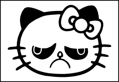 Hello Kitty csúnya arcú matrica