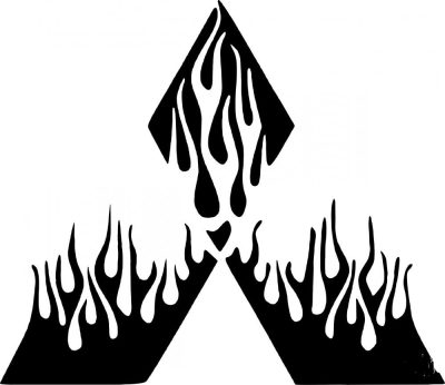 Mitsubishi lángoló matrica 1