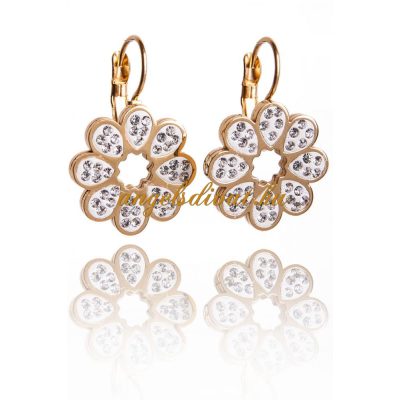 Virág forma pattintós bizsu fülbevaló