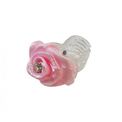 Hair Power szatén virágos hajcsipesz, rózsaszín