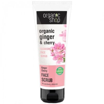 Organic Shop tisztító arcradír cseresznyével és gyömbérrel, 75 ml