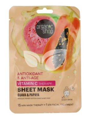 Organic Shop Antioxidáns és anti-aging fátyolmaszk guavával és papayával, 25g