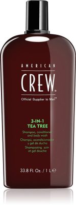 American Crew 3-In-1 teafaolajos sampon-balzsam-tusfürdő, 1 l