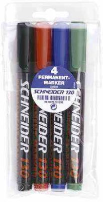 Schneider 130 alkoholos marker, 1-3mm, kúpos 4 szín/cs