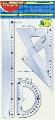 Maped műanyag, 4 db-os, nagy vonalzókészlet Start (vonalzó készlet)
