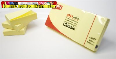 Apli öntapadós jegyzettömb, 100 lapos, sárga, 38 x 51 mm 10977