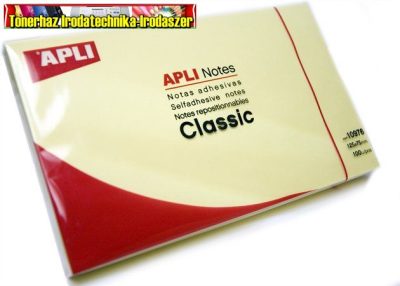 Apli öntapadós jegyzettömb, 100 lapos, sárga, 125 x 75 mm 10976