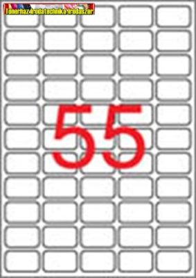 Apli eltávolítható fehér etikettek 36,8x23,8 mm kerekített sarkú A/4-es íven 55címke/lap 100lap/doboz ( LCA03051)