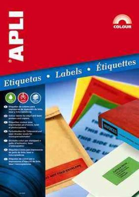 Apli 3 pályás színes etikett, 70 x 37 mm, 24címke/lap 20lap/dob 