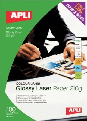 Apli Premium Laser lézer fotópapír, fényes, kétoldalas, A4, 210gr 100ív/cs (11833)