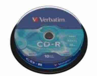 Verbatim CD-R 700 MB, 80min, 52x, hengeren (DataLife) 10 db/henger