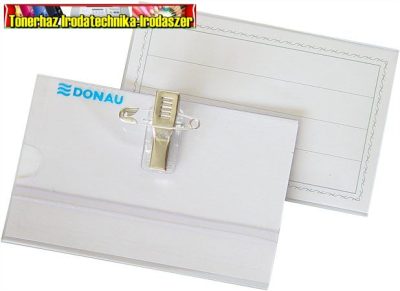 Donau Tűs, csipeszes névkitűző 86x54 mm 50db/dob