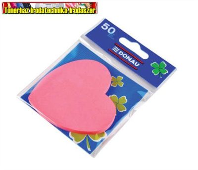 Donau szív alakú, rózsaszín öntapadó jegyzettömb 50 lap (7562)