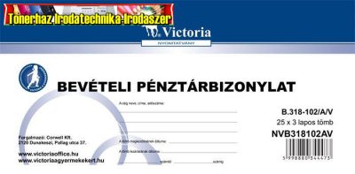 Bevételi pénztárbizonylat Victoria 25x3lap -B.318-102/A/V-