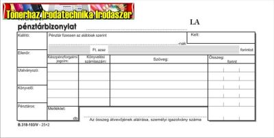 Kiadási pénztárbizonylat Victoria 25x2lap -B.318-103/V-