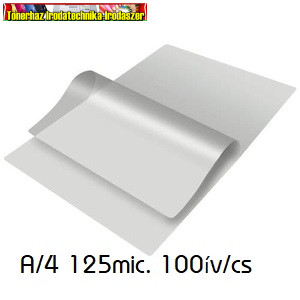 Lamináló fólia A4/125mic fényes <100db/dob> (125mik)