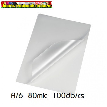 Lamináló fólia 154×111mm A6 80mic 100db/cs