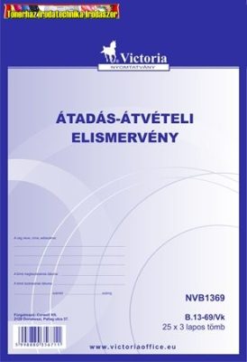 B.13-69/V Átadás-átvételi elismervény 25X3 A5