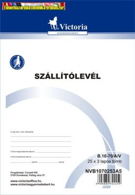 Szállítólevél 25x3 lap A5 -B.10-70/A/V VICTORIA