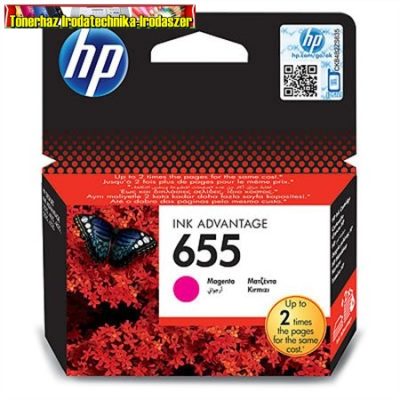 HP 655 CZ111AE No.655 Magenta eredeti tintapatron DJ Ink Adv. 3525 5525 4615 4625 (600 old.)CZ111AE