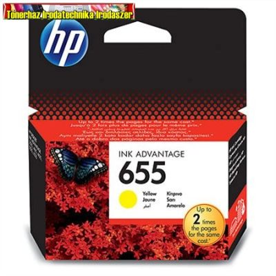 HP 655 CZ112AE No.655 Yellow eredeti tintapatron DJ Ink Adv. 3525 5525 4615 4625 (600 old.)CZ112AE