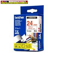 Brother TZ szalagok, TZ-252 fehér/piros 24mm (TZe-252)