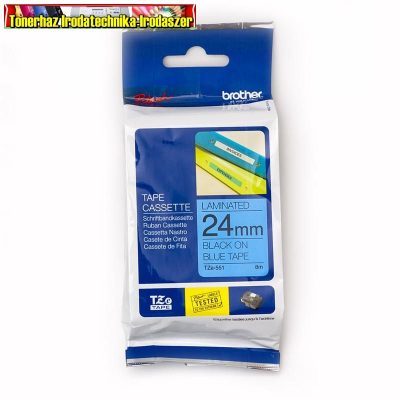 Brother TZ szalagok, TZ-551 kék/fekete 24mm (TZe-551)