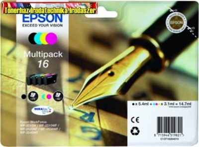 Epson 16 T1626 multipack eredeti ( T16 black+cyan+yellow+magenta) eredeti C13 T16264010 14,7ml(5,4ml+3*3,1ml)l
