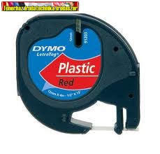 DYMO Letratag Feliratozógép szalag, 12 mm x 4 m, PIROS S0721580/59424